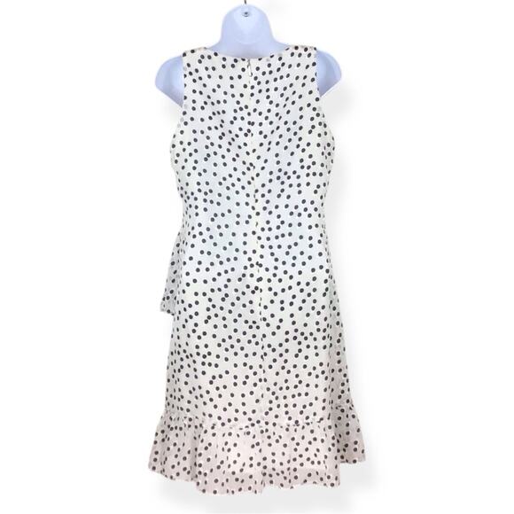LAUREN RALPH LAUREN Polka Dot Sleeveless Ruffle Faux Wrap Dress size 6 - Picture 5 of 8